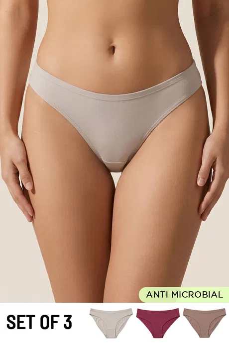Buy Zivame Low Rise Full Coverage Bikini Panty (Pack of 3) - Multicolor